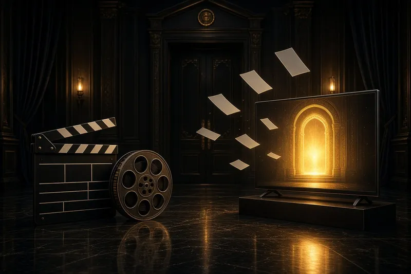Claquete, rolo de filme e televisão